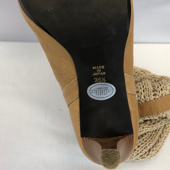 Tan crochet tall boot - Picture 3 of 7